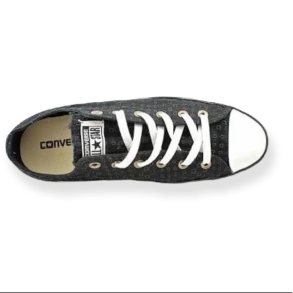 NWOT Eyelet Unique Black Super Cute Chuck Taylor Ox Converse - Picture 4 of 8